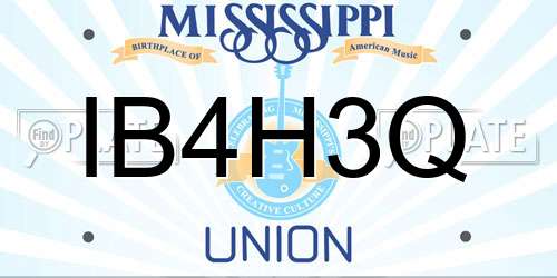 IB4H3Q Mississippi License Plate