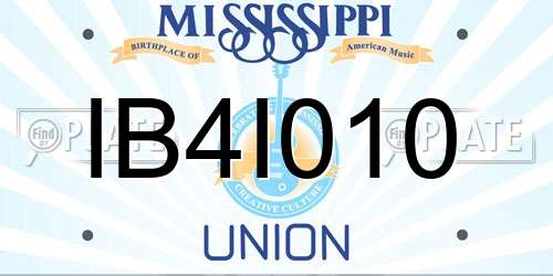 IB4I010 Mississippi License Plate