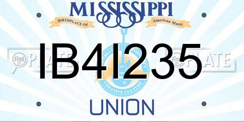 IB4I235 Mississippi License Plate