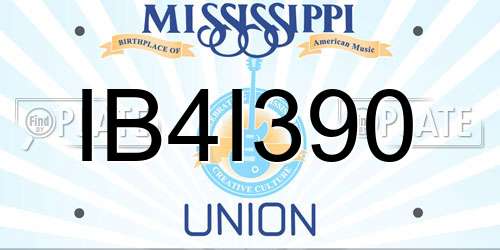 IB4I390 Mississippi License Plate