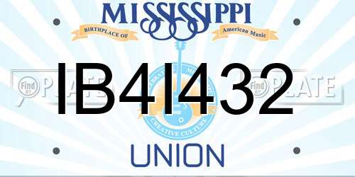 IB4I432 Mississippi License Plate