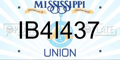 IB4I437 Mississippi License Plate