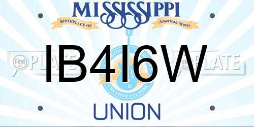 IB4I6W Mississippi License Plate