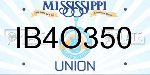 IB4O350 Mississippi License Plate