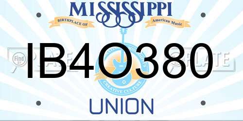 IB4O380 Mississippi License Plate