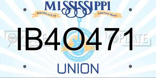 IB4O471 Mississippi License Plate