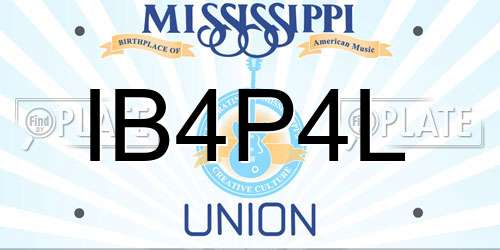 IB4P4L Mississippi License Plate