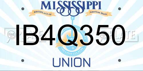 IB4Q350 Mississippi License Plate