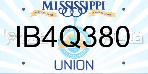 IB4Q380 Mississippi License Plate
