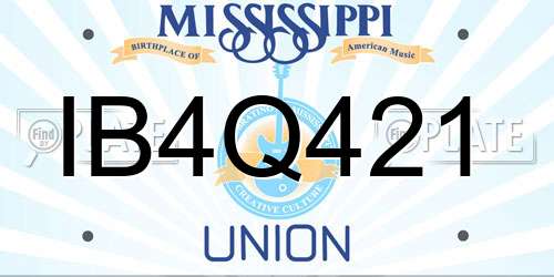 IB4Q421 Mississippi License Plate