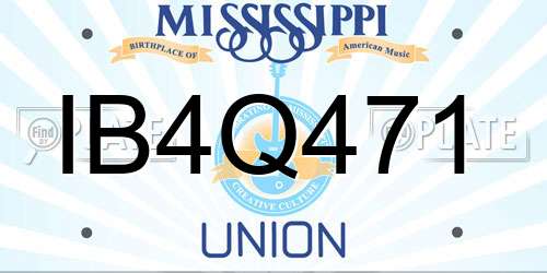 IB4Q471 Mississippi License Plate