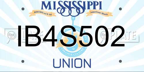 IB4S502 Mississippi License Plate