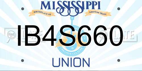 IB4S660 Mississippi License Plate