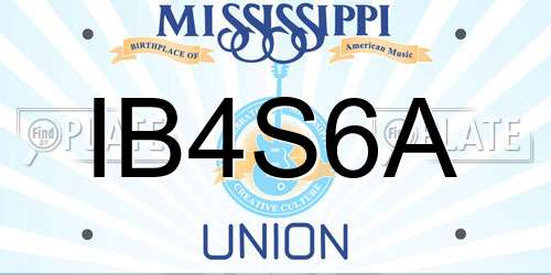 IB4S6A Mississippi License Plate
