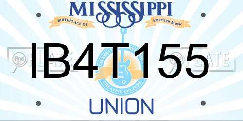 IB4T155 Mississippi License Plate