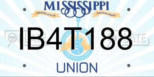 IB4T188 Mississippi License Plate