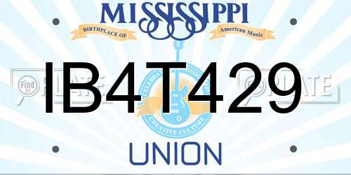 IB4T429 Mississippi License Plate