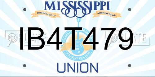 IB4T479 Mississippi License Plate