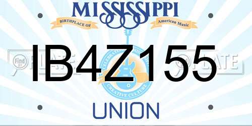 IB4Z155 Mississippi License Plate