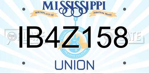 IB4Z158 Mississippi License Plate