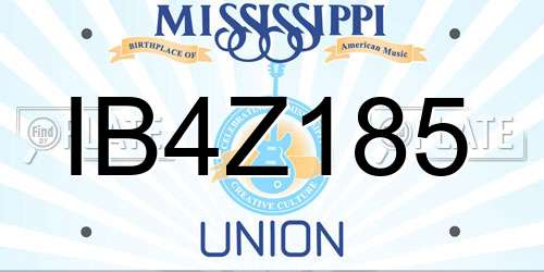 IB4Z185 Mississippi License Plate