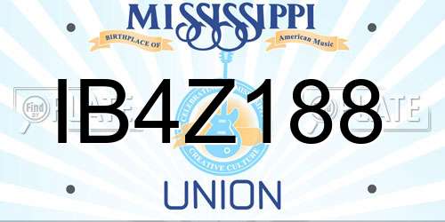 IB4Z188 Mississippi License Plate