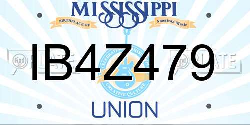 IB4Z479 Mississippi License Plate