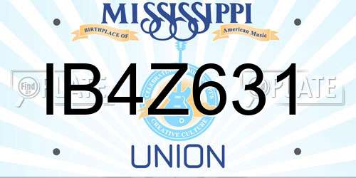 IB4Z631 Mississippi License Plate