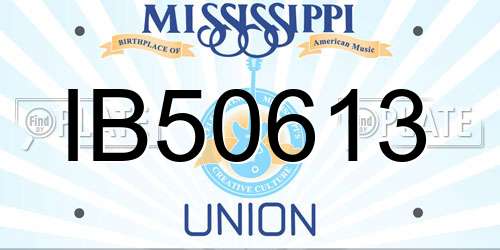 IB50613 Mississippi License Plate