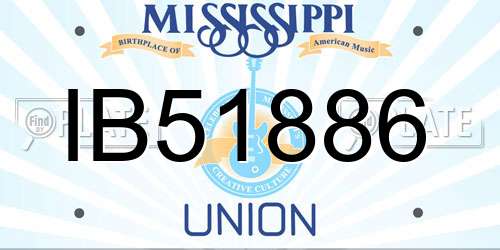 IB51886 Mississippi License Plate