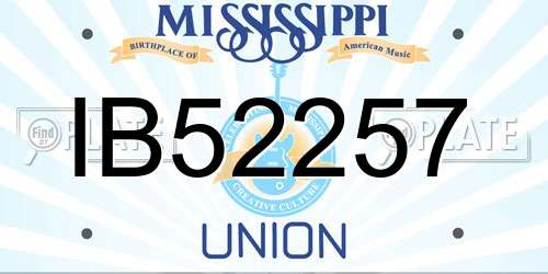 IB52257 Mississippi License Plate