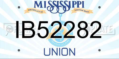 IB52282 Mississippi License Plate