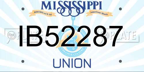 IB52287 Mississippi License Plate