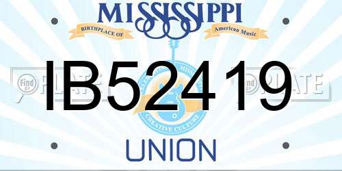 IB52419 Mississippi License Plate