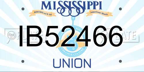 IB52466 Mississippi License Plate