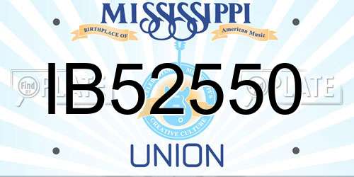 IB52550 Mississippi License Plate