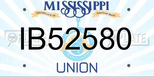 IB52580 Mississippi License Plate
