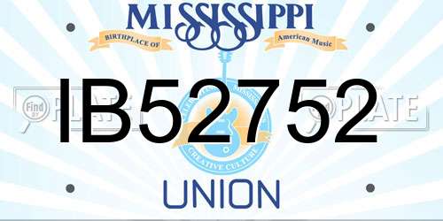 IB52752 Mississippi License Plate