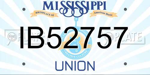 IB52757 Mississippi License Plate