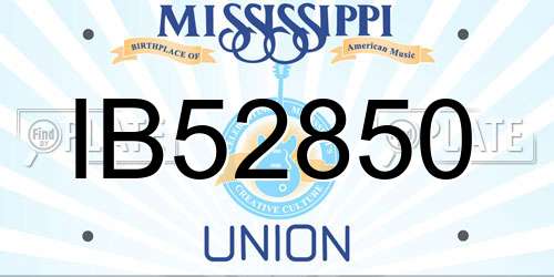 IB52850 Mississippi License Plate