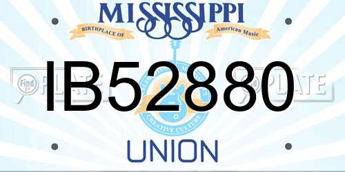 IB52880 Mississippi License Plate