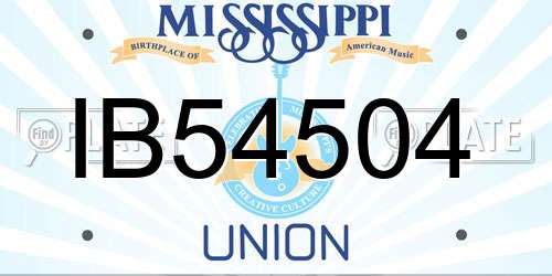 IB54504 Mississippi License Plate