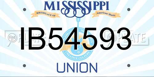 IB54593 Mississippi License Plate