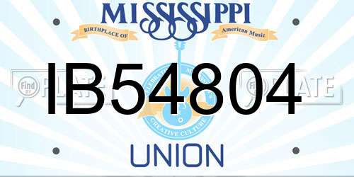 IB54804 Mississippi License Plate