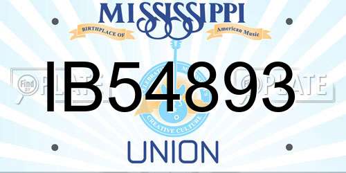 IB54893 Mississippi License Plate