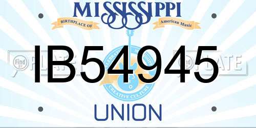 IB54945 Mississippi License Plate