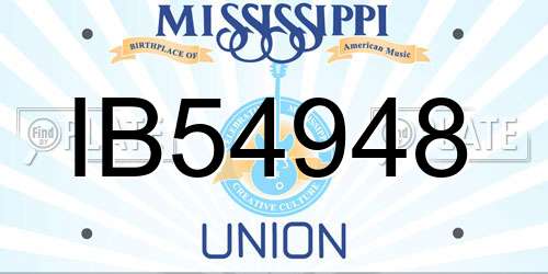 IB54948 Mississippi License Plate