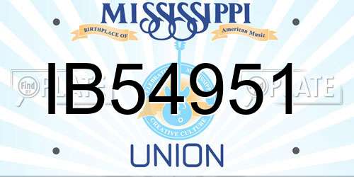 IB54951 Mississippi License Plate