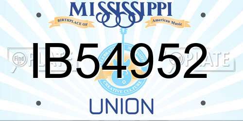 IB54952 Mississippi License Plate