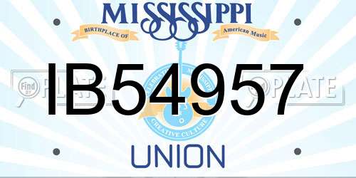 IB54957 Mississippi License Plate